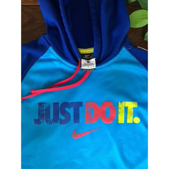 Nike Just Do It y2k blue sweatshirt hoodie size small - Picture 3 of 4